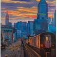thumbnail image 2 of Atelier B Art Studio 26x26 Black Ornate Wood Framed with Double Matting Museum Art Print Titled - Subway in New-York City, 2 of 4