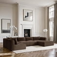 thumbnail image 2 of Meridian Furniture 5-Piece Brown Corduroy Performance Fabric Modular Sectional, 2 of 13