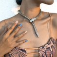 thumbnail image 2 of Collier Serpent en Strass Élégant pour Femmes - Collier Ras du Cou Réglable avec Forme de Serpent Flexible - Accessoires Argentés Multi-Usages, 2 of 4
