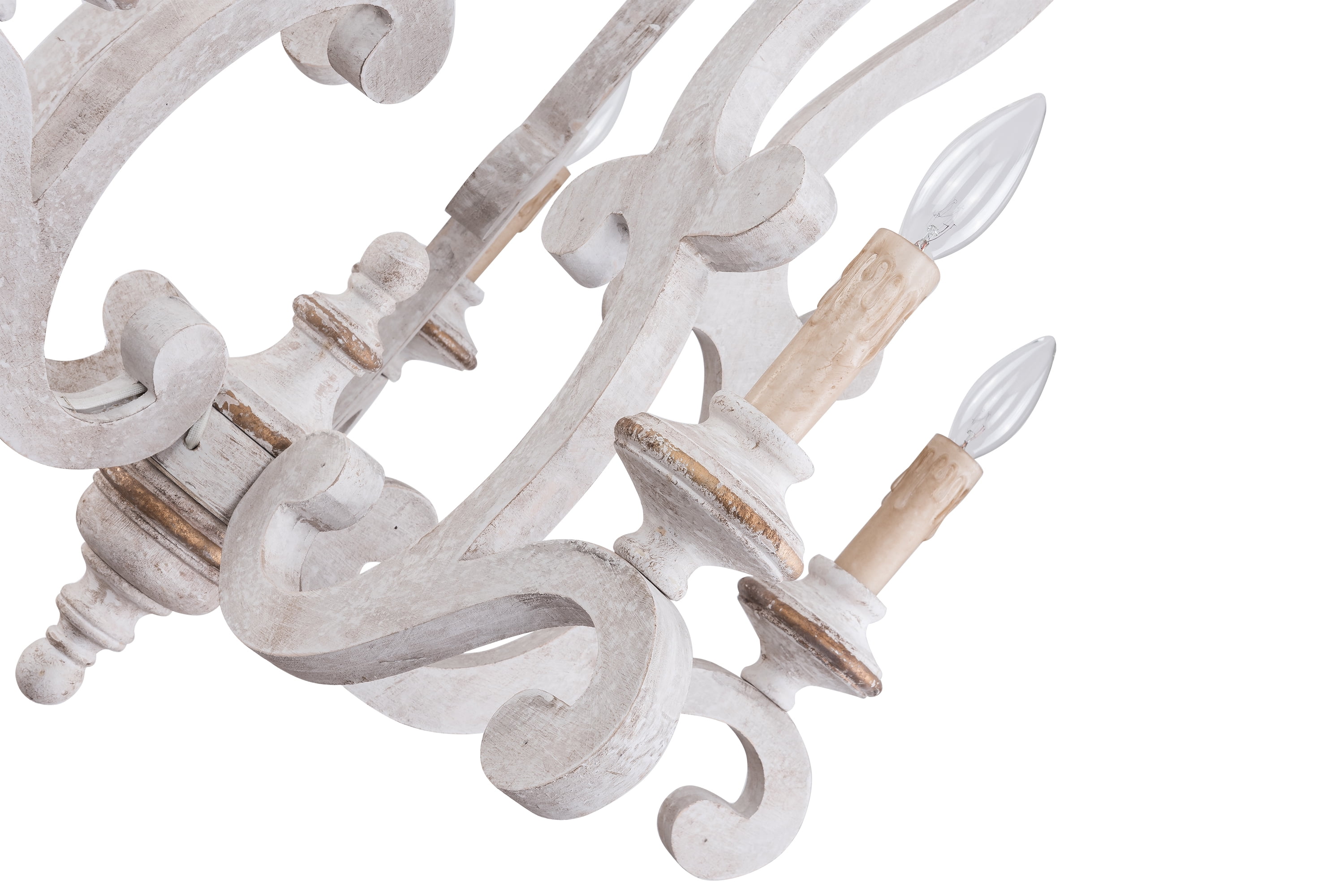 Belladepot 5-light White Wooden Vintage Chandelier
