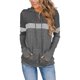 thumbnail image 1 of Puntoco Mujer Casual Pacthwork Manga Larga Sudaderas Cordón Pullover Capucha tops Blusa Puntoco Puntoco-1045, 1 of 4