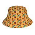 thumbnail image 3 of Daiia Beautiful Bohemian Sunflower Pattern Bucket Hat - Trendy Cotton Sun Hat for Beach, Golf, Fishing - Fun Outdoor Vacation Boonie for Men and Women, 3 of 9