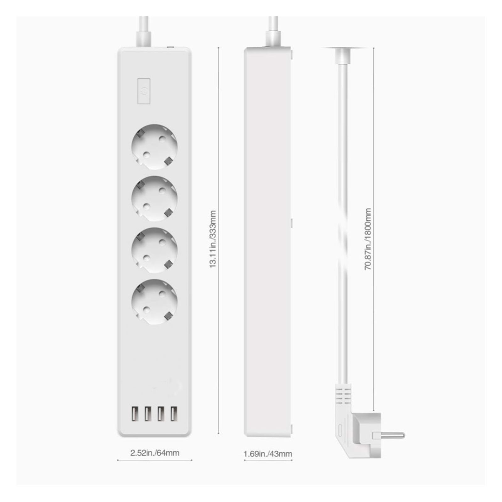 Smart Power Strip Surge Protector Multiple Sockets 4 USB Port Timer Voice Wirelss Remote Control By Google Home