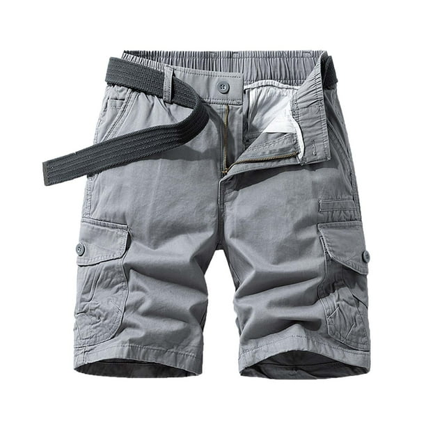 pstuiky Pantalones cortos cargo para hombre, Pantalones cortos cargo de talla grande para hombre, con múltiples bolsillos, holgados, para playa y verano Pantalones cortos para correr para hombre