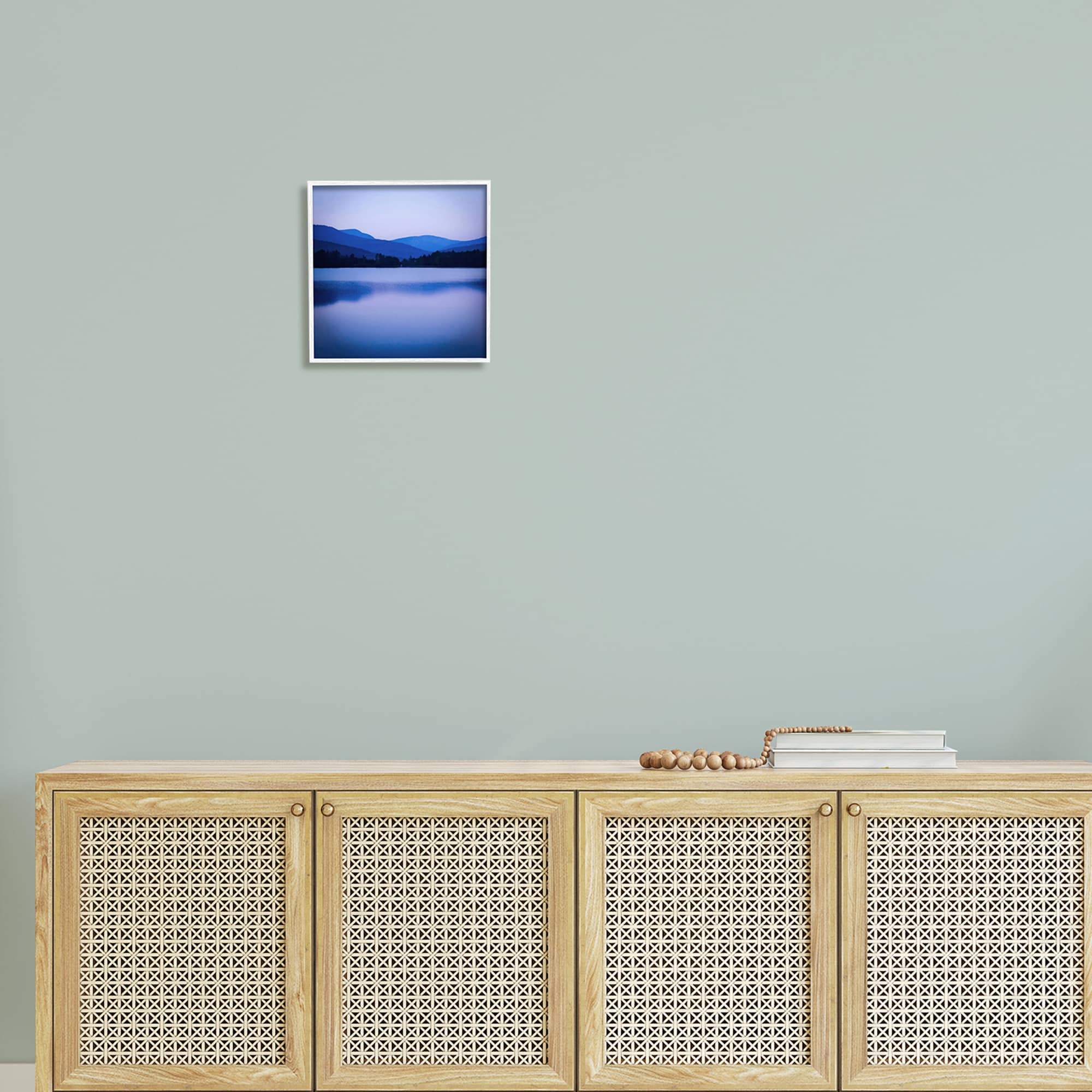 Stupell Industries Serene Blue Mountain Lakeside Scenery Photagraphy , 12 x 12, Design by Kelly Sinclair