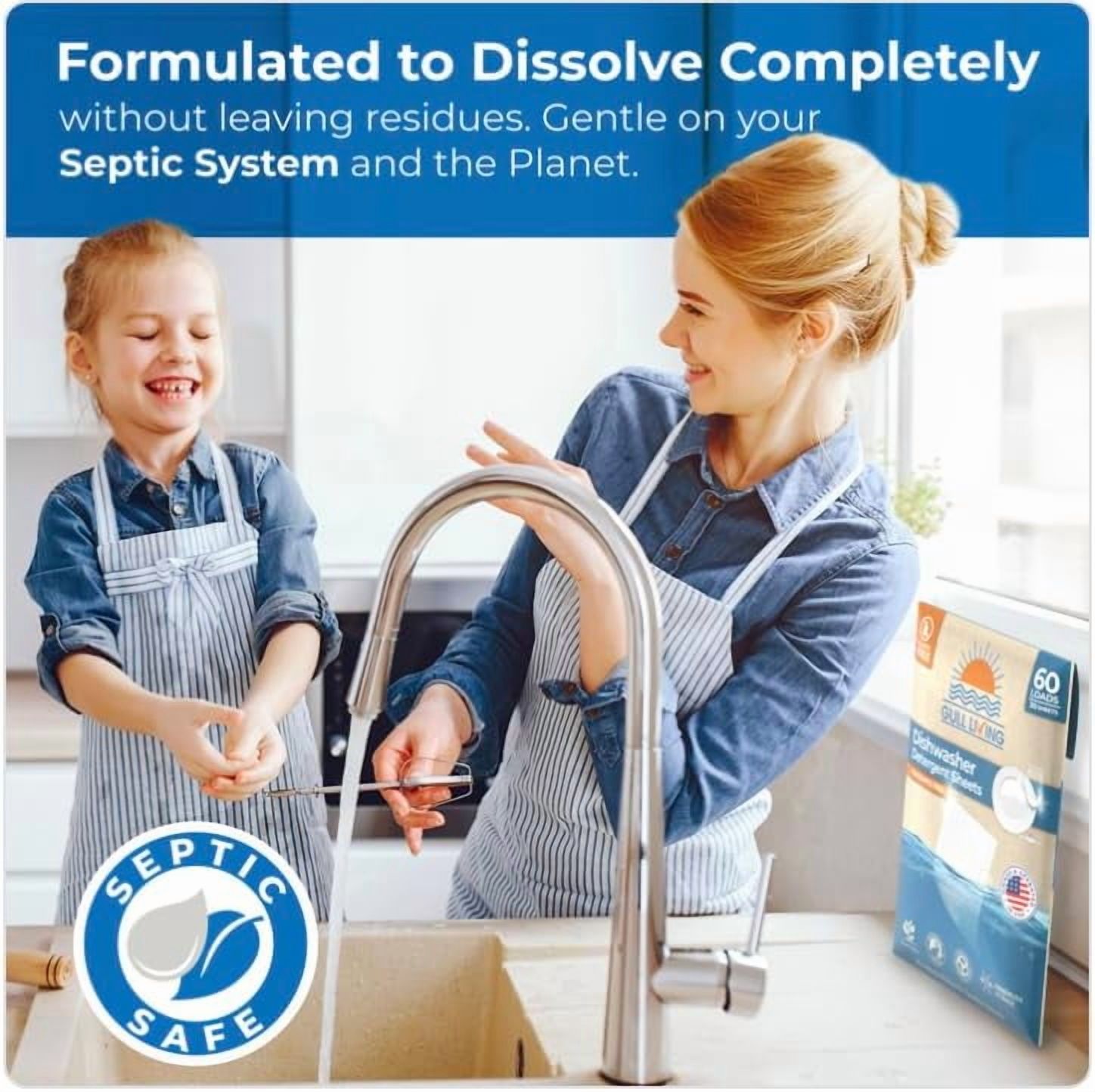 Eco-Friendly Dishwasher Detergent Sheets - Natural Dishwashing Detergent - Plant Based Dishwasher Soap Sheets - Unscented & Plastic Free Travel Size 60 Loads with sustainable Packaging.