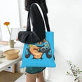 thumbnail image 6 of DouZhe Reusable Grocery Bags, Cartoon Rock Game Controller Lightweight Polyester Canvas Cloth Tote Bag for Travle Gym Shopping School, 15" x 16", 6 of 7