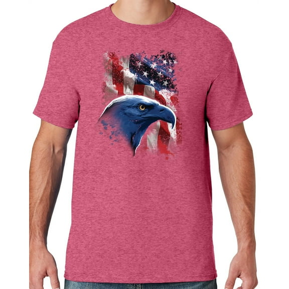 Mens American Icon Patriotic Eagle T-shirt, 3XL Vintage Heather Red