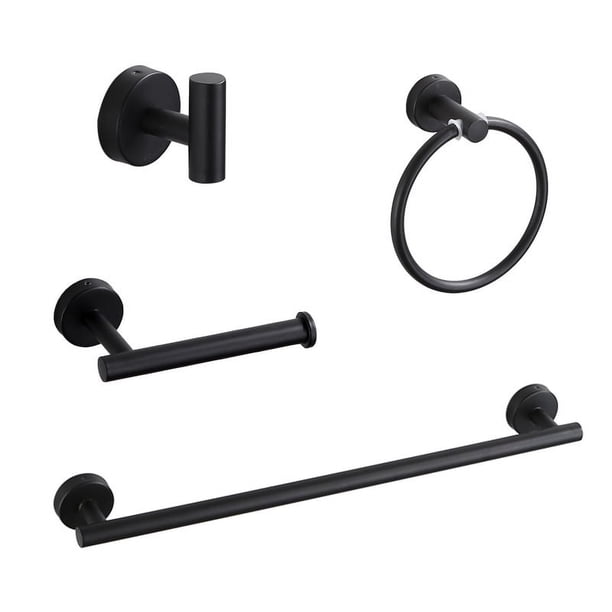 Toallero de acero inoxidable, barra para toallas, gancho para baño, toallero negro, aro para toallas de baño