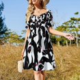 thumbnail image 4 of Vestido de manga corta con estampado de palabras de Diva, elegante, tallas grandes, de verano, de lujo, 4 of 7