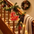 thumbnail image 5 of Edgtyos Christmas Red Goats Ornament, 3.2"x3.2" 2D Acrylic with Gold Cord Goats Hanging Sign Car Rear View Mirror Accessories, Xmas Gift for Family, 5 of 6