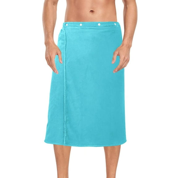 Mens Shower Wrap Adjustable Bath Wrap Towel Body Towels for Gym Shower Sauna Spa Light Blue 60x28