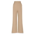 thumbnail image 4 of Weiqiqre Linen Pants Women High Waist Drawstring Cinch Bottom with Button Cotton Loose Casual Trouser with Pockets, 4 of 6