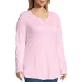 thumbnail image 5 of Just My Size Women's Plus Size Split Neck Tunic, Paleo Pink, 4X, 5 of 5
