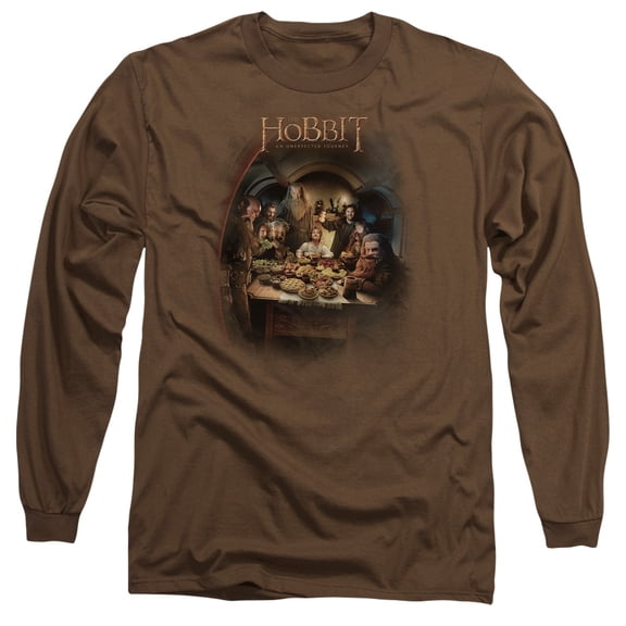 The Hobbit Feast Long Sleeve Adult 18/1 T-Shirt Coffee