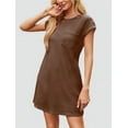 thumbnail image 5 of PRETTYGARDEN Women's Summer Short T Shirt Dress Cap Sleeve Crew Neck Casual Loose Basic Mini Dresses, 5 of 6