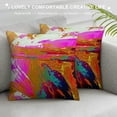 thumbnail image 3 of Acheng  Throw Pillow Covers, Abstract Art Square Home Decor Pillowcase Cushion Cases Decorative Pillow Cases for Accent Couch Sofa Bedroom, Red Orange Blue Pink Yellow Dyeing White, 3 of 5