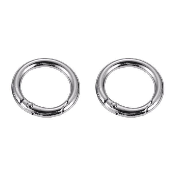 2 anillos de gatillo circulares de metal de 2 cm, accesorios de bricolaje, aleación para bolsa (plata)