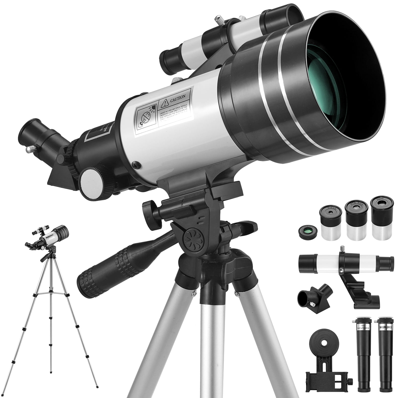 Esynic Telescope, 70mm Telescopes for Kids & Adults, 300mm Portable
