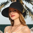 thumbnail image 4 of Delayuji Womens Visor hat Wide Brim Foldable Packable Adjustable Summer UV Protection Lightweight Breathable Fishing Hat Safari Hat Portable Outdoor Hat, 4 of 6