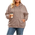 thumbnail image 2 of Plus Size Full Zip Hoodie for Women Ghalytn Oversized Long Sleeve Jacket - Casual Sweatshirt with Kangaroo Pocket, 2 of 7