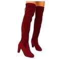 thumbnail image 4 of DeHolifer Women Boots Round Toe Drawstring Pointed High Heel Over the Knee Boots, 4 of 8