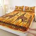 thumbnail image 4 of Manfei Rustic Giraffe Bed Sheets,Vintage Wildlife Full Size Sheets,Orange Brown,4-Piece,1 Flat Sheet, 1 Fitted Sheet and 2 Pillowcases, 4 of 6