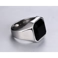 thumbnail image 4 of Vnox Signet Rings for Men, Silver Stainless Steel Rings with Square Acrylic, Thumb Ring Band for Dad and Father, Male Jewelry, 4 of 7