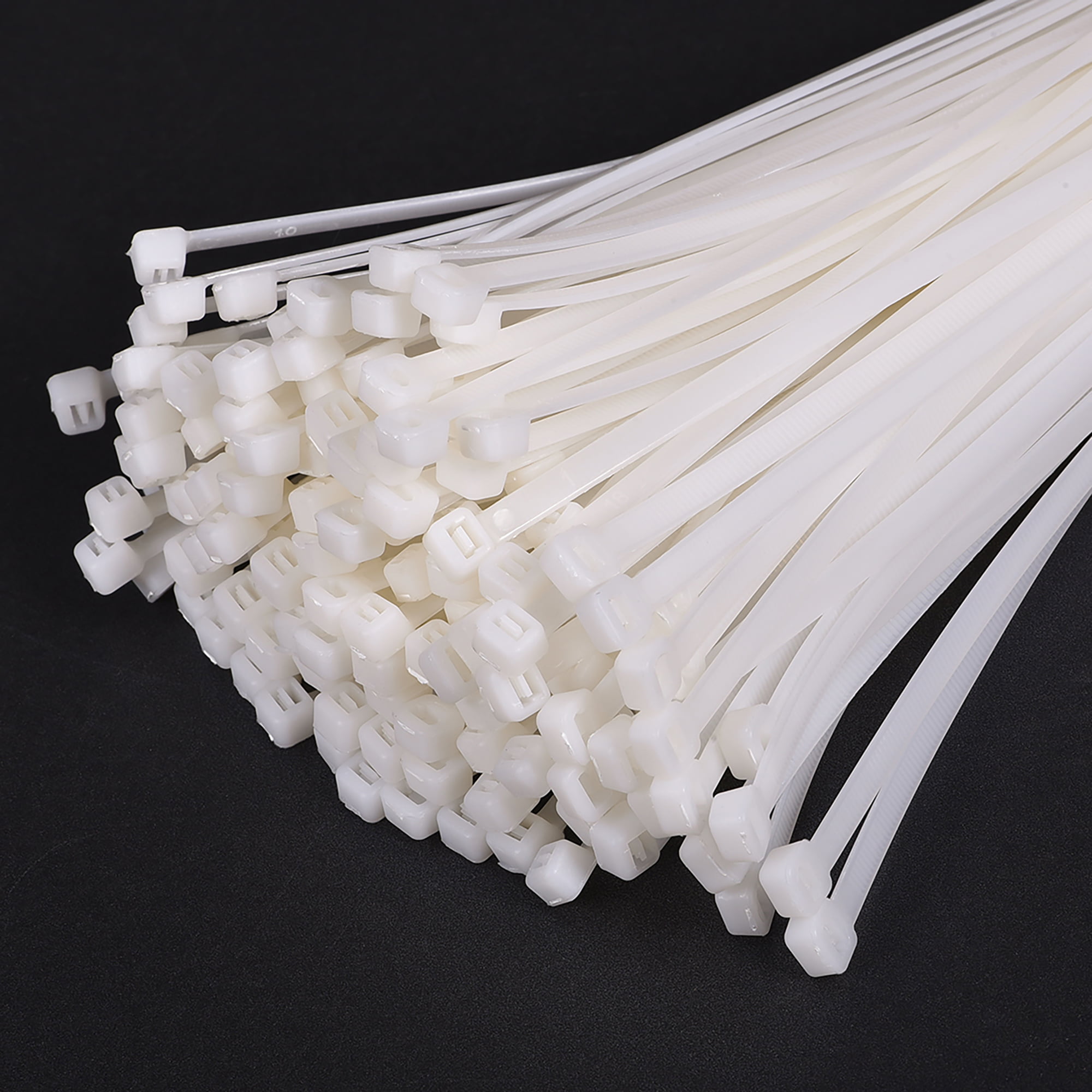 NA 100pcs Zip Cable Ties 20 Inch x 0.2 Inch Self Adhesive Nylon Tie Wraps White