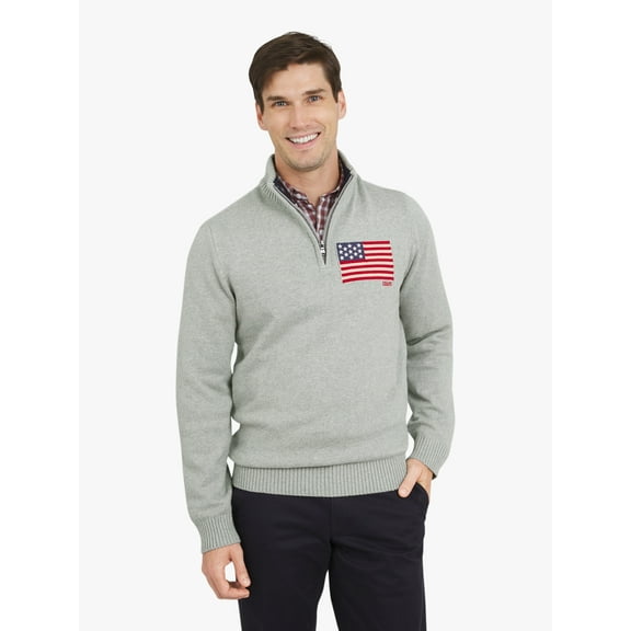 Chaps Men's & Big Men's Flag Quarter Zip Sweater, Sizes S-3XL