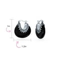 thumbnail image 4 of Bling Jewelry Womens  Tribal Black Onyx Oval Half Crescent Hoop Huggie Earrings Sterling Silver, 4 of 4