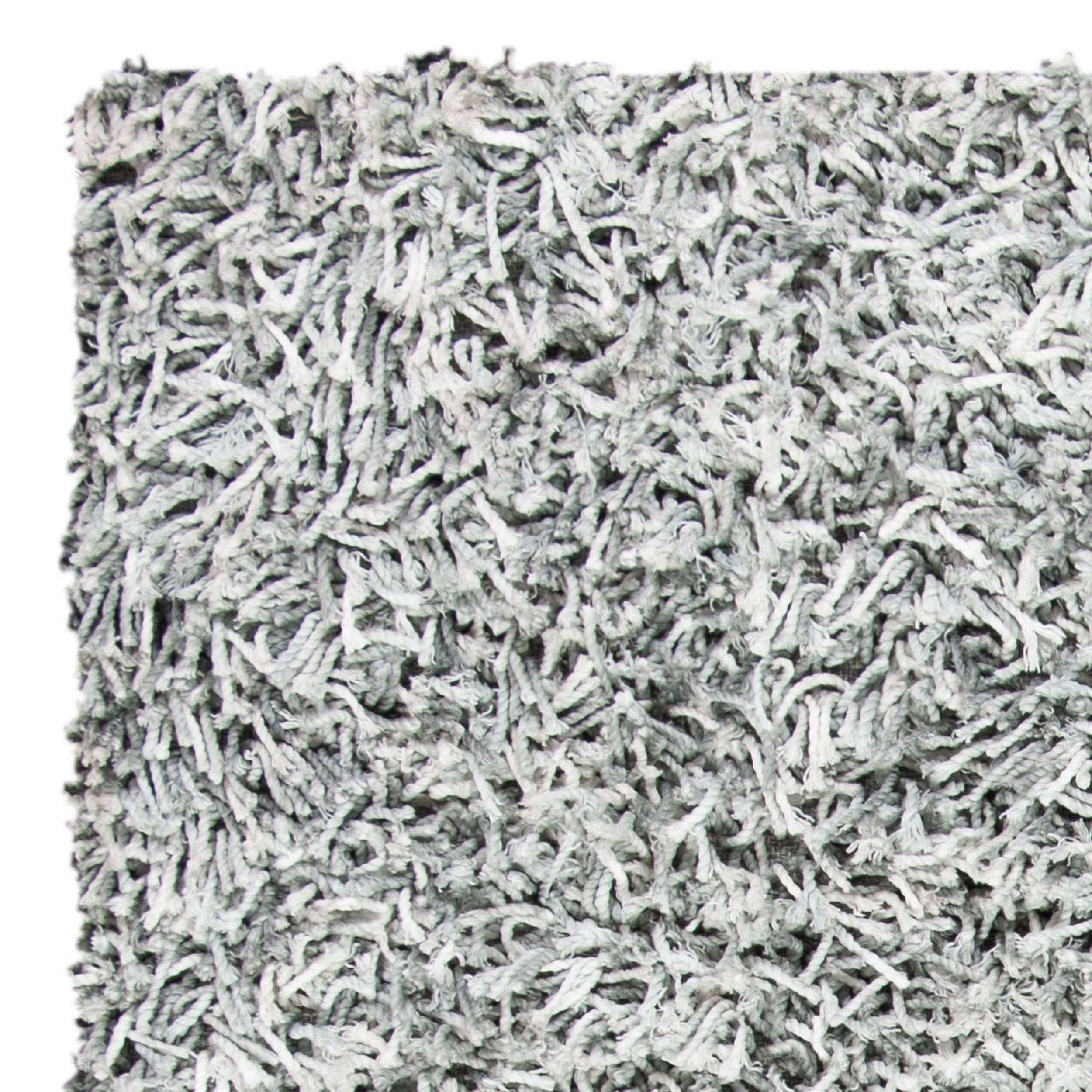 SAFAVIEH Rio Kynaston Solid Polyester Shag Area Rug, Grey/Ivory, 6' x 6' Square