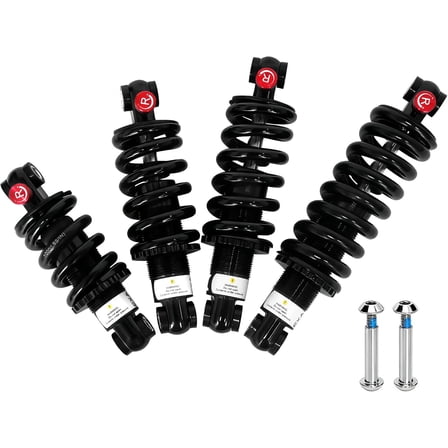 Bike Rear Shock Absorber Coil Springs, 125MM,150MM,165MM,190MM | 650LBS, 1000LBS,1500LBS Load Capacity, Adjustable Rebound Shock Absorber for MTB/E-Bike/Scoters (125MM, 650LBS)