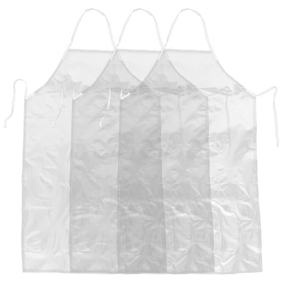 KAKOWELY Plastic Apron 3pcs Waterproof Household Apron Transparent PVC Washing Apron for Home Kitchen43.31"X25.59"X0.04"