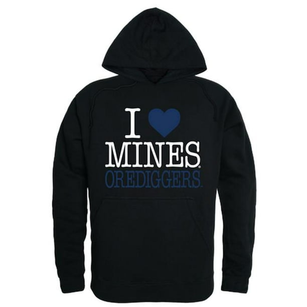 W Republic 553-422-BLK-04 University of Mines I Love Hoodie, Black - Extra Large