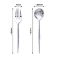 thumbnail image 3 of Efavormart 24 Pack | 6" Metallic Silver Premium Plastic Fork / Spoon Utensil Set, Modern Heavy Duty Disposable Silverware, 3 of 5