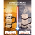 thumbnail image 2 of KFFKFF French Press Coffee Maker, 34 Ounce 1 Liter Borosilicate Glass Coffee Press Tea Maker with Stainless Steel Filter, Large Glass French Presses Cold Brew, 2 of 9