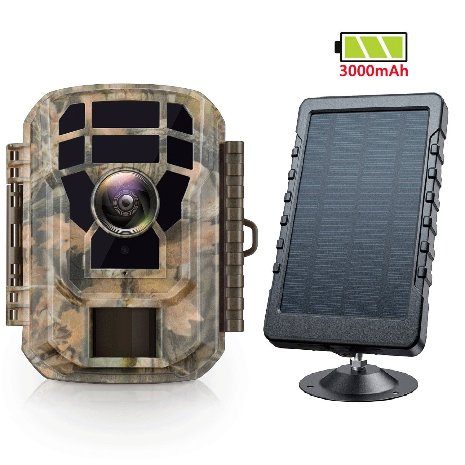 CAMPARK Trail Camera with 3000mAh Rechargeable Solar Panel Game Deer