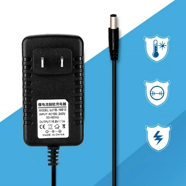 Cargador de batería de litio adaptativo, adaptador de cargador de batería de litio de 16,8 V/1 A resistente al calor Adaptador de cargador de batería Integración perfecta