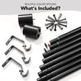 thumbnail image 2 of ZOPZO Adjustable Curtain Rods with Modern Black End Caps, Black, 66-120 Inch, Duty Metal Window Rods Includes Wall‑Mount Hardware, 2 of 9