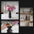 thumbnail image 5 of Unique Bargains Geometric Tiered Ceramic Sculptural Flower Vase Black 3.9"x 3.9"x 8.3", 5 of 6