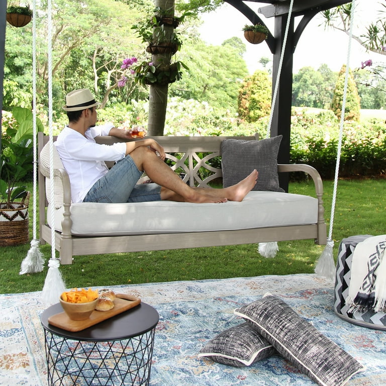 Cambridge Casual Renley Wood Outdoor Swing Daybed with Cushion