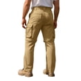thumbnail image 4 of WTOBBY Men's Convertible Hiking Pants Elastic Waist Lightweight Multi-Pocket Cargo Trousers Detachable for Outdoor Camping Trekking Casual Wear Quick Dry Men's Pants,Khaki S, 4 of 8