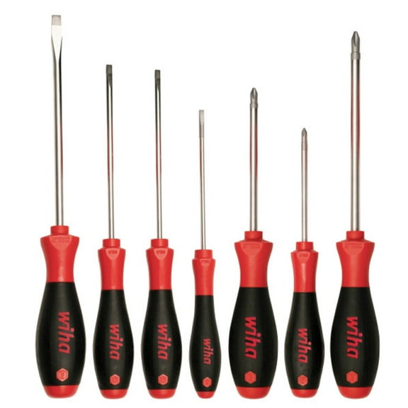 Wiha 30278 Softfinish Slotted & Phillips Screwdriver Set - 7 Piece
