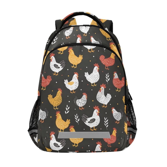 ALAZA Cute Chicken Backpack Elementary School Bag Bookbag Travel Rucksack