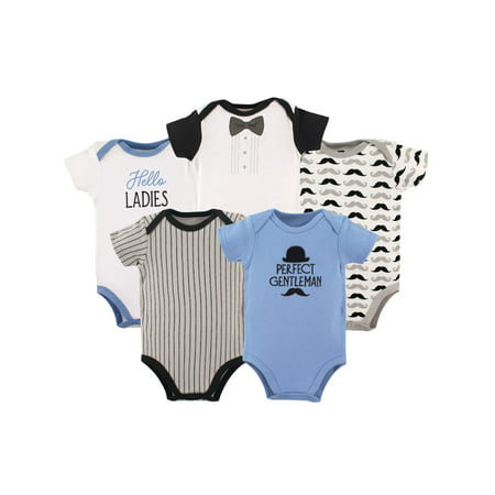 Hudson Baby Short Sleeve Bodysuits, 5pk (Baby