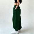 thumbnail image 5 of Luvrsol Womens Sweatpants Oversized Drawstring Jogger Sweatpants High Waist Loose Solid Casual Jogger Pants, Army Green M, 5 of 7