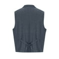 thumbnail image 5 of Oplxuo Men's Herringbone Tweed Suit Vest Casual Wool Blend Waistcoat Business Formal Vintage Sleeveless Outerwear Vest, 5 of 6