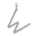 thumbnail image 1 of 14K White Gold W Charm Pendant Diamond Round Initial, 1 of 4