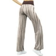 thumbnail image 6 of WREESH Womens Pajama Pants Comfy Pajama Pants Wide Leg Lounge Palazzo Yoga Pants Casual Loose Printed Fold Waist Pants Khaki, 6 of 8